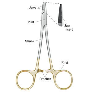 Porte-aiguille Ryder de haute qualité, instruments chirurgicaux en acier inoxydable de haute qualité - Product Image 2