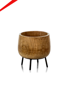 Nouveauté : Bol de service en bois de qualité supérieure, noir avec revêtement doré, poignées florales de petite taille, design élégant. - Product Image 4