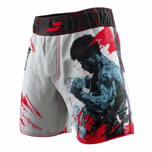 Pantalones Cortos de Kickboxing, Pantalones Cortos de Muay Thai, Pantalones Cortos de MMA Sublimados, Pantalones Cortos de Compresión para Entrenamiento de Lucha y Grappling - Product Image 1