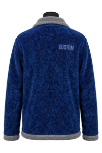 Veste d'hiver unisexe en polaire sherpa bleue très demandée, épaisse, en polyester, entièrement zippée, douce et moelleuse, style Teddy, avec col contrastant - Product Image 5