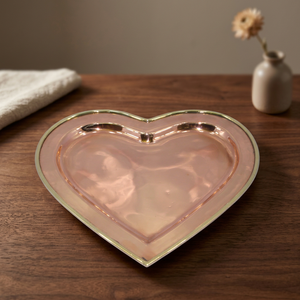 Plateau de service en cuivre fait main de haute qualité, forme cœur, taille et design personnalisés, cuivre pur et assiettes décoratives. - Product Image 1