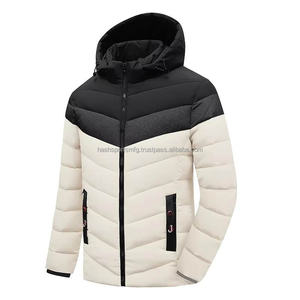 Chaqueta Acolchada de Lana para Hombre, Venta al por Mayor, Chaqueta de Invierno Cálida con Capucha y Cuello Alto, Estilo Vintage - Product Image 3