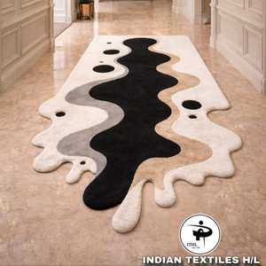 Tapis en laine de luxe de haute qualité, design personnalisé, fait main, tufté, en latex, textiles indiens, vente en gros, pour salon - Product Image 1