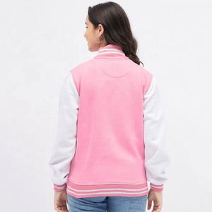Chaqueta Universitaria Personalizada para Mujer, Chaqueta de Béisbol con Cuerpo de Lana y Mangas de Cuero, Chaqueta Universitaria con Letras, Ropa Urbana con Logotipo OEM - Product Image 6
