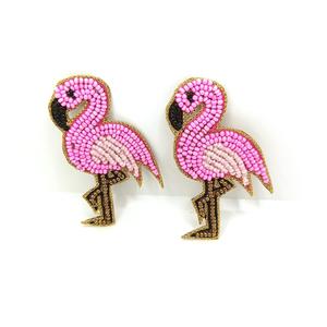 Ensemble de patchs brodés Zari avec perles flamants roses |   Porte-clés décoratif Zari Work |   Patchs de mode pour vêtements et sacs, Zari suspendu - Product Image 1