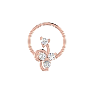 Bijoux de piercing fin en or 14 carats Épingle de nez en diamant naturel de 0,08 ct avec motif Blossom Glow - Product Image 2