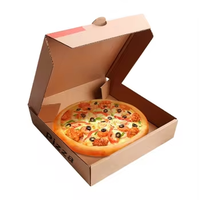Boîte à pizza carrée/pliable personnalisée en papier imprimé avec pochette, revêtement UV, fermeture magnétique en éponge, pour une seule part, à emporter, avec logo