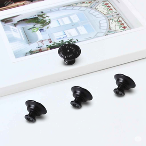 Bulk Order Classic Decorative Zinc Alloy Cabinetry Handles Matte <b>Black</b> <b>Knob</b> for Kitchen Furniture Bedroom Bathroom - Product Image 2