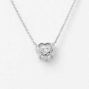 Collier pendentif minimaliste en or jaune 14 carats avec diamant de laboratoire taille radiant de 2,00 carats, serti pavé, bijoux fins, solitaire romantique, fermoir mousqueton - Product Image 2