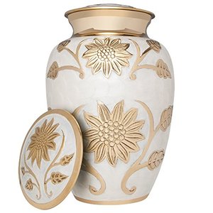 Urne funéraire de luxe en laiton pour cendres d'adultes, conteneur commémoratif, conçue avec une finition artistique haut de gamme - Product Image 1