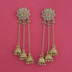 Achetez des Jhumki cachemiriens faits à la main de qualité export avec placage or mat 231926 - Product Image 5