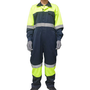 Two Tone Safety Work Coverall Hi Vis Reflective <b>Tape</b> Custom Logo Cotton Polyester Industrial Worker Wear Protective Uniform - Product Image 6