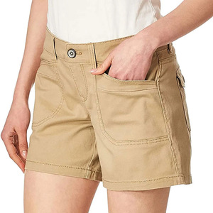 Short décontracté rose pour femme, couleur unie, taille élastique avec cordon de serrage, coupe ample, en coton tricoté respirant, style taille mi-haute - Product Image 2