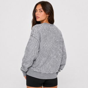 Sweat-shirts 100 % coton délavés pour femmes, coupe-vent, tendance streetwear, services OEM - Product Image 5