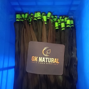 Tresses de cheveux humains vierges en vrac, couleur naturelle, texture douce, pour tressage et coiffage professionnels - Product Image 4