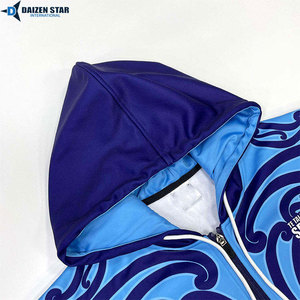 เสื้อฮู้ดซิปผู้ชายสีน้ำเงินไล่เฉดสี ยี่ห้อ Daizen Star International ผ้าโพลีเอสเตอร์พิมพ์ลายดิสชาร์จ น้ำหนัก 370 กรัม สวมใส่สบายๆ สำหรับฤดูใบไม้ร่วง - Product Image 4