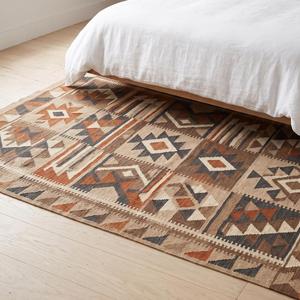 Tapis tissé à la main en laine, style sud-ouest, motif géométrique, kilim, pour salon et décoration intérieure - Product Image 4