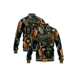 Chaqueta Varsity para Hombre, Impresión por Transferencia de Calor, Nombre del Equipo, Número, Diseño Casual de Invierno, Transpirable, Poliéster/Algodón, Cuello Alto - Product Image 1