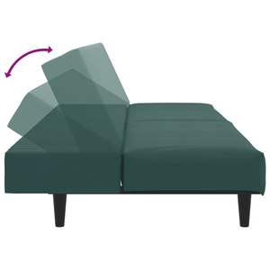 Ensemble de canapés compacts en velours vert foncé (100% polyester) Matériaux bois et plastique - Product Image 6