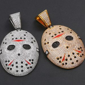 Collier pendentif Briva Jewels Jason Mask en or blanc pour hommes et femmes, Hip Hop, CZ Moissanite, diamant, argent plaqué or - Product Image 2
