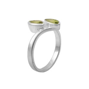 Bagues en péridot véritable Bague en argent sterling 925 Belle pierre précieuse verte taille marquise Bague éternité vermeil Bijoux de mode - Product Image 1