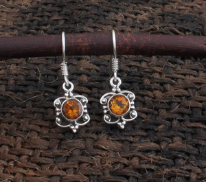 Pendientes de Citrino Natural en Plata de Ley 925, Gema Amarilla Miel, Joyería de Lujo para Fiestas, Venta al Por Mayor - Product Image 2