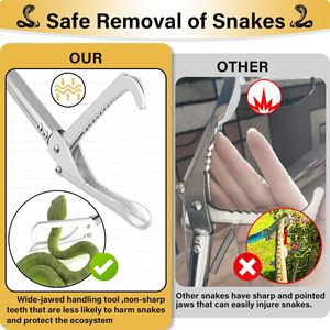 Snake Catcher Professional Collapsible Tongs Reptile <b>Grabber</b> Stick Rattlesnake Handling <b>Tool</b> Safe Pickup Device Durable Design - Product Image 6