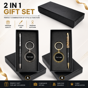 Custom 2 in 1 Pen Keychain Gift Set with Personalization Laser <b>Engraved</b> Metal Business Giveaway for Corporate & Festive Events - Product Image 4