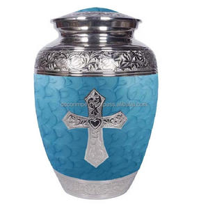 Urna conmemorativa personalizable de urna de cremación de metal decorativa al por mayor de último diseño con diseño pulido a precio mayorista - Product Image 1