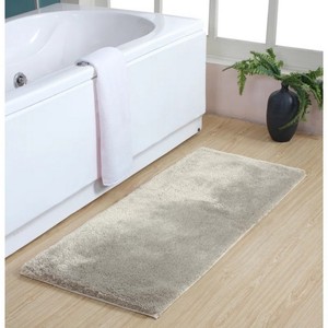 Gray Rectangle Microfiber Chenille Bath Mat Non-Slip Rubber Backing Thick Tufted Modern Home <b>Rug</b> Solid Color Machine Washable - Product Image 2
