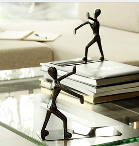 Modern Heavy-Duty Bookends Elegant Design Premium SCULPTURE Metal <b>Book</b> Holder Aluminium <b>Book</b> Organization for Office Decorative - Product Image 2