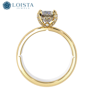 18K Solid Gold Engagement Wedding <b>Ring</b> <b>Custom</b> DEF VS VVS Round Cut GIA IGI Lab Grown Diamond <b>Rings</b> - Product Image 3
