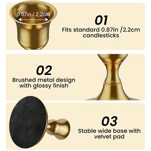 Premium Golden <b>Candle</b> Holder Stand Heat Resistant Metal <b>Taper</b> <b>Candle</b> Holder Rustic Home Decoration At Bulk Wholesale Export - Product Image 5