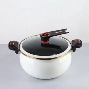 Casserole en céramique orange moderne avec couvercle en verre, écologique, compatible four, gaz et induction - Product Image 3