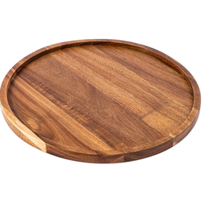 AWE Mid Century Modern Classic Design <b>Serving</b> <b>Tray</b> <b>Black</b> Powder Coated Wooden Base Dishwasher Microwave Safe Multipurpose Use - Product Image 1