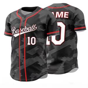 Último Modelo de Camiseta de Béisbol Personalizada para Hombre, Transpirable, Absorbente de Humedad, 100% Poliéster, Ropa Deportiva para Adultos, Diseño de Logotipo Personalizado - Product Image 6