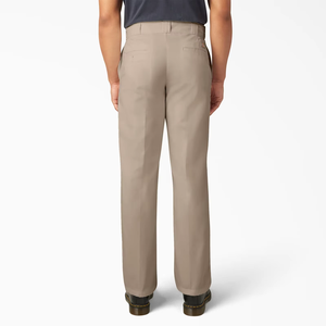 กางเกงขายาวทรงตรงสีกากีสำหรับผู้ชาย ผ้าฝ้าย เอวกลาง ติดกระดุม มีกระเป๋าข้าง ผ้าอ๊อกซ์ฟอร์ดกันยับ - Product Image 6