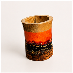 Jarrón de Flores de Madera Hecho a Mano con Esmalte Degradado, Jarrón Decorativo Moderno de Madera de Mango para la Sala de Estar, Decoración del Hogar - Product Image 2
