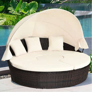 Swimming Pool Outdoor <b>Sun</b> <b>Loungers</b> Durable <b>Lounger</b> Chair <b>Cushions</b> 100% Polyester Sunbeds 185 Rattan Wicker Wholesale Deal - Product Image 4