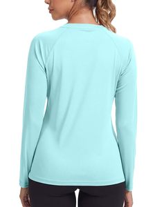 T-shirts en mousseline de soie pour femmes, coupe ajustée, protection solaire, anti-UV, décontractés, pour le sport et la remise en forme, séchage rapide, anti-plis, toutes saisons - Product Image 5