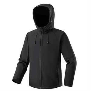 Veste coupe-vent à capuche avec fermeture éclair, style sportif, coupe classique, couleur unie, extérieur en polyester, unisexe, pour l'automne - Product Image 5
