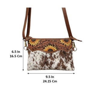 Sac fourre-tout en cuir de vachette fait main 2026, avec bandoulière, style bohème gypsy, sac à bandoulière occidental élégant, sac à main multi-usages - Product Image 2
