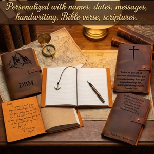 Carnet en cuir personnalisé – Journal en cuir gravé sur mesure – Carnet A5 rechargeable, journal d'écriture fait main, cadeau pour lui - Product Image 4