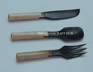 Juego de cubiertos de alta calidad de cuerno de búfalo, juego de 3 piezas para servir comida, al mejor precio. - Product Image 1