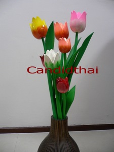 ของตกแต่งบ้านทำมือจากไม้กระถินณรงค์ Tulip Play Sound พร้อมสไตล์โรแมนติกและเทคนิคการขัดเงา ความยาว 37 ซม. น้ำหนักเบา เหมาะสำหรับเป็นของขวัญ - Product Image 4