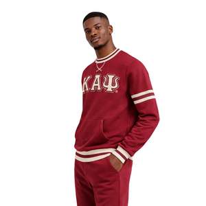 Kappa Alpha Psi Krimson Chenille Crewneck Fidèle À La Taille Premium Fleece Brodé Lettre Grecque Crest Fraternité Vêtements - Product Image 3