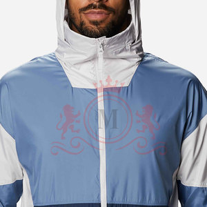 <b>Men's</b> Color Blocking Windbreaker <b>Jacket</b> Hooded Sporty Zipper Closure <b>Lightweight</b> Polyester Spring Outdoor Wear - Product Image 5