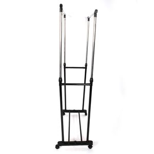 Appendiabiti YJ 03 Nero e Argento con Ripiano per Scarpe, Doppia Barra Verticale e Orizzontale Estensibile, Prodotto di Qualità Premium - Product Image 4