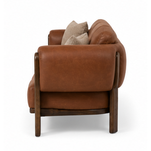 Luxury Leather 3 Seater <b>Sofa</b> Solid Teak <b>Wood</b> <b>Frame</b> <b>for</b> Hotel Villa Apartment Hospitality Furniture - Product Image 4