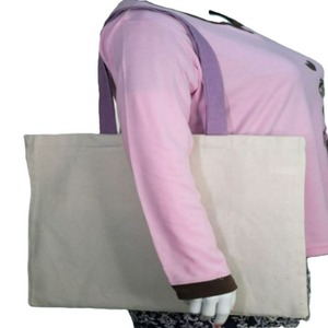 Women's Fashion Large 100% Cotton Tote Bag Eco-Friendly Foldable Reusable Shopping <b>Shoulder</b> Customized Printed Letter Two <b>Straps</b> - Product Image 2
